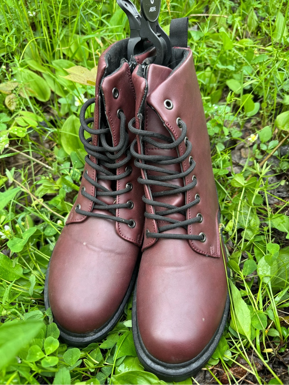 Women’s Burgundy Lace-Up Combat Boots Ardene